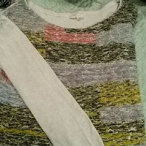 Moth/Anthropology, soft multi-color sweater, L